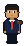 Pixel lawyer holding a gavel